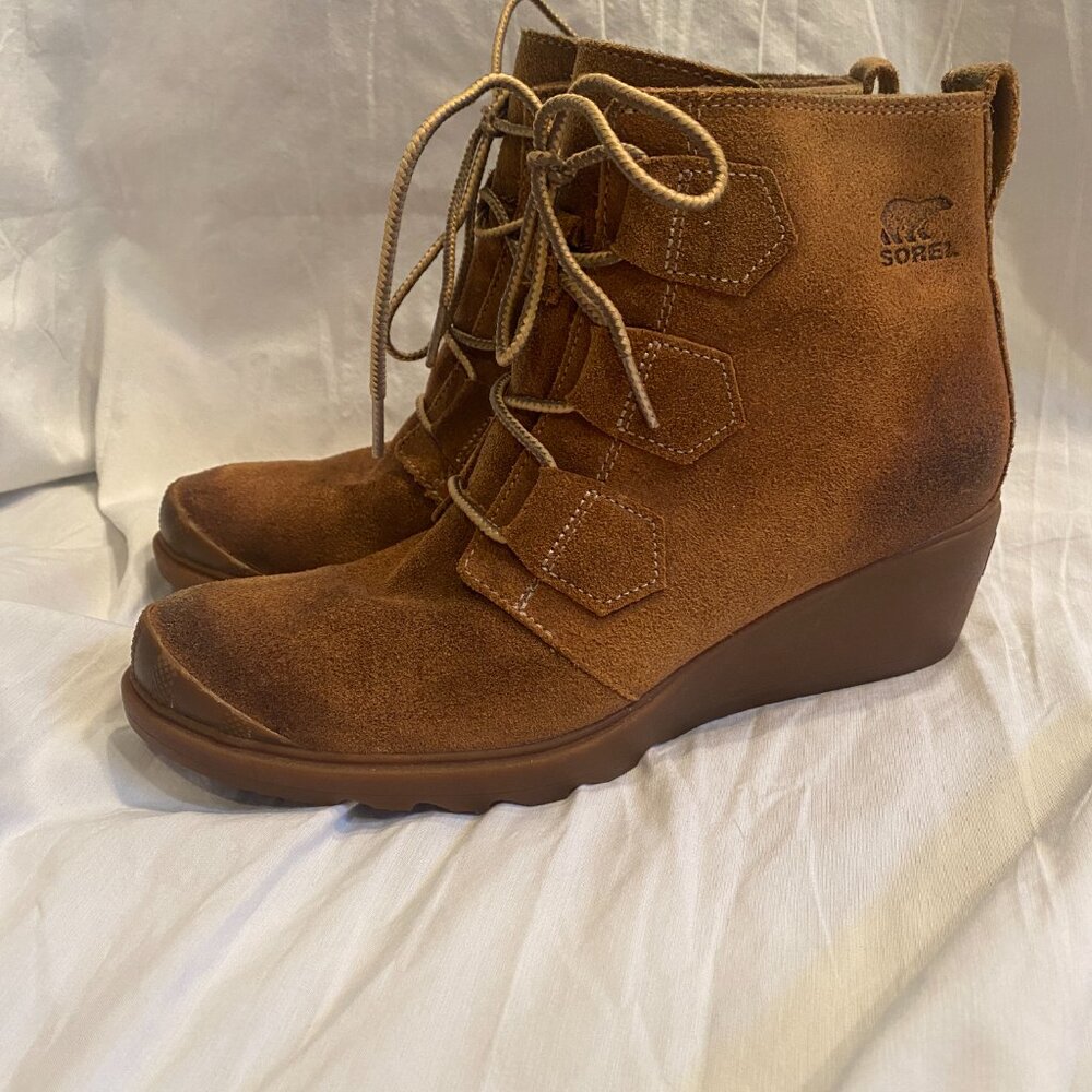 Sorel Women's Toronto Lace Up Wedge Ankle Boots Waterproof Suede